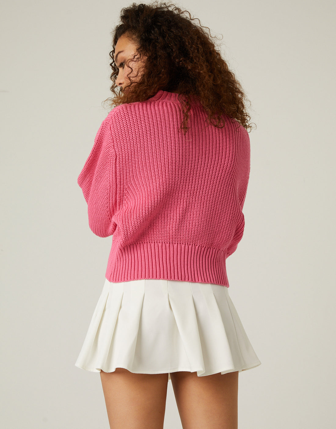 Balloon Sleeve Ribbed Knit Sweater Tops -2020AVE