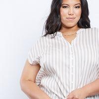 Curve Adrianne Striped Top Plus Size Tops -2020AVE