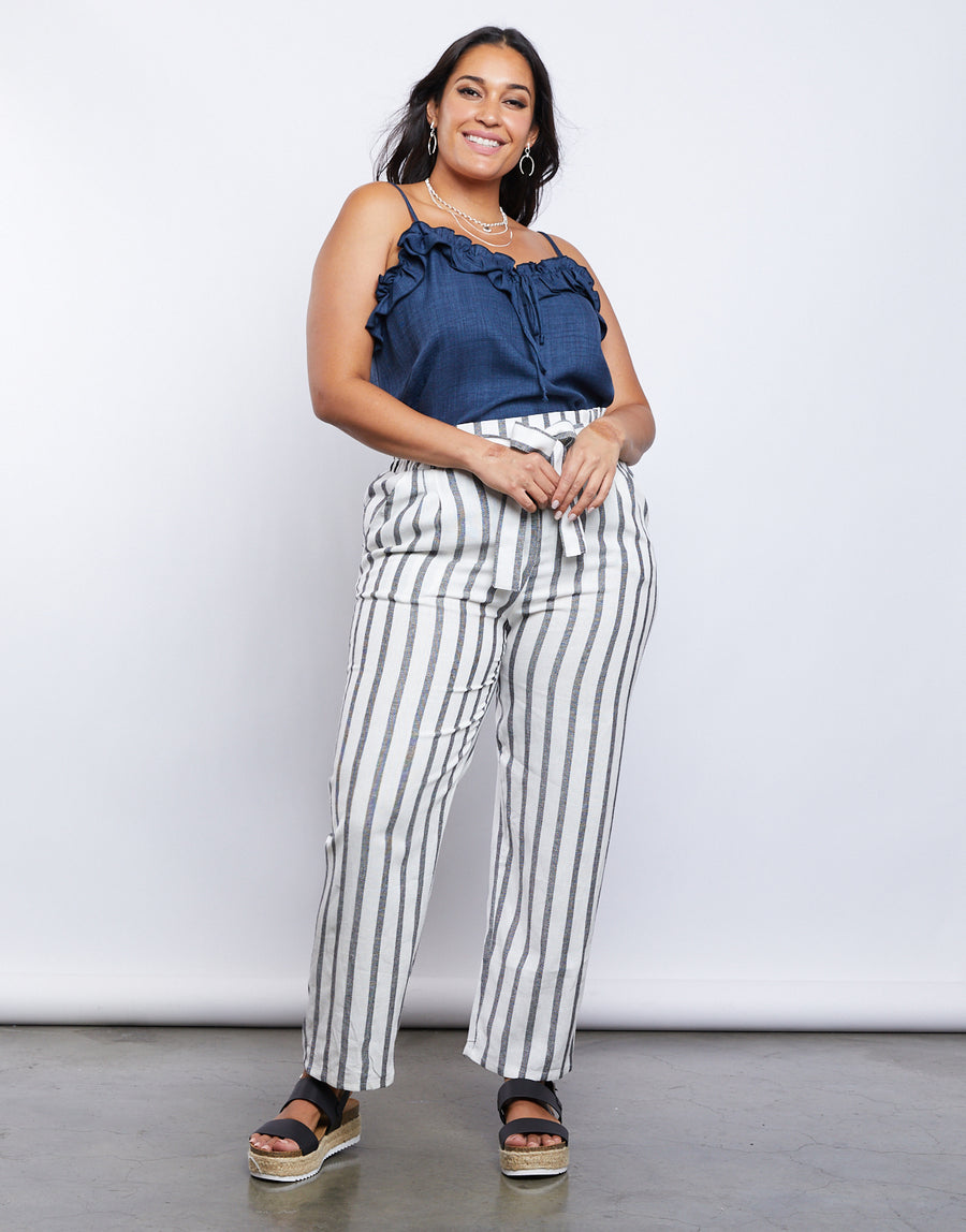 Curve Avery Ruffled Tank Plus Size Tops -2020AVE