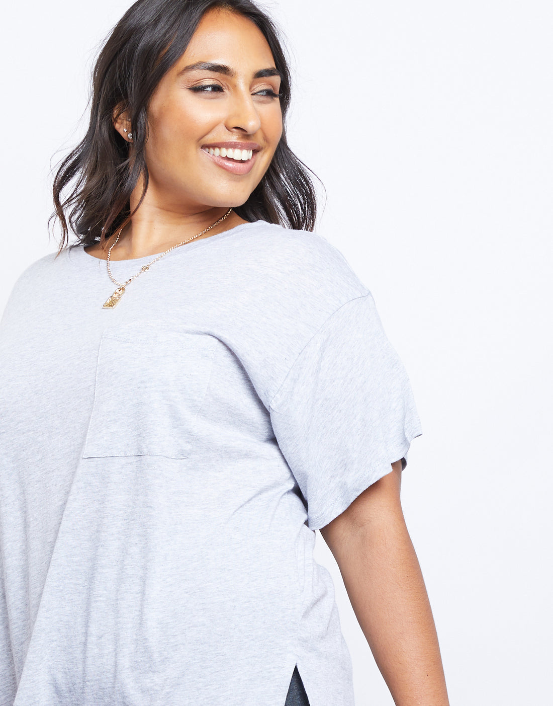 Curve Basic Pocket Tee Plus Size Tops -2020AVE