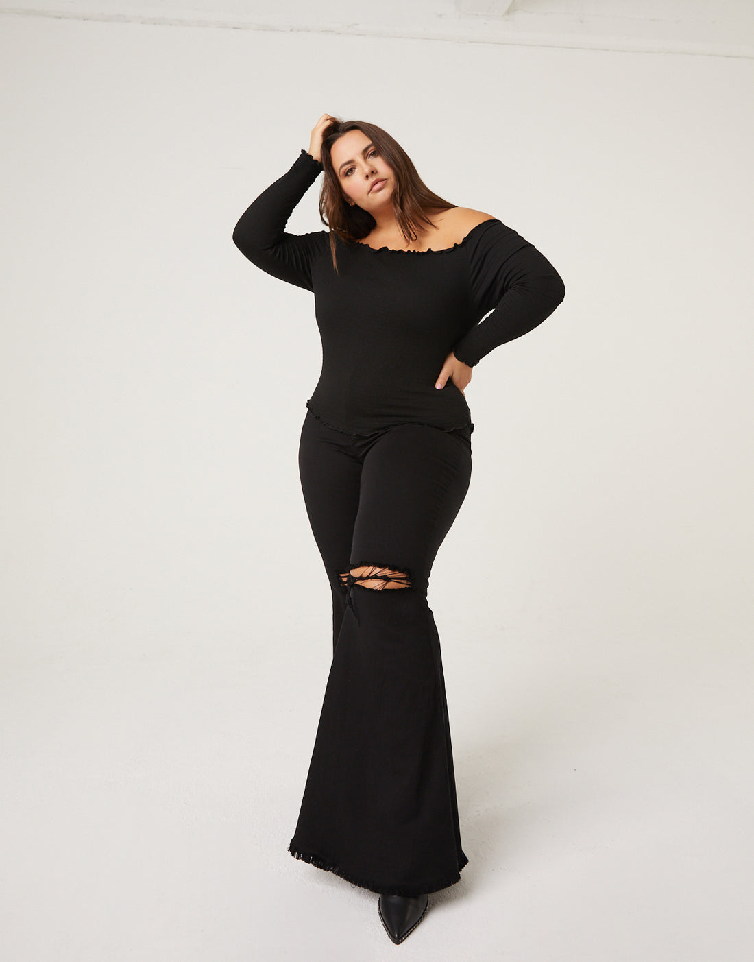 Curve Bodycon Smocked Top Plus Size Tops -2020AVE