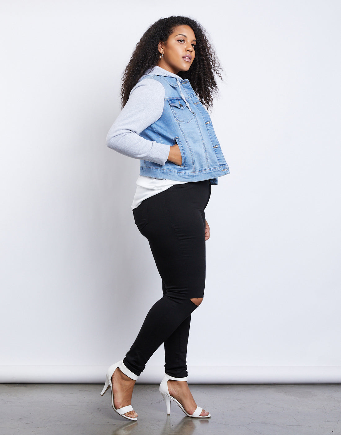 Curve City Girl Denim Jacket Plus Size Outerwear -2020AVE