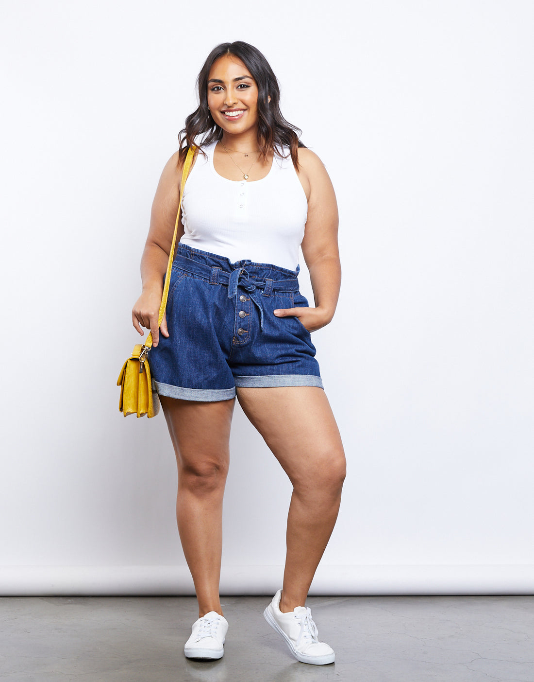 Plus Size Denim Paper Bag Shorts - Plus Size Denim Shorts - Plus Size –  2020AVE
