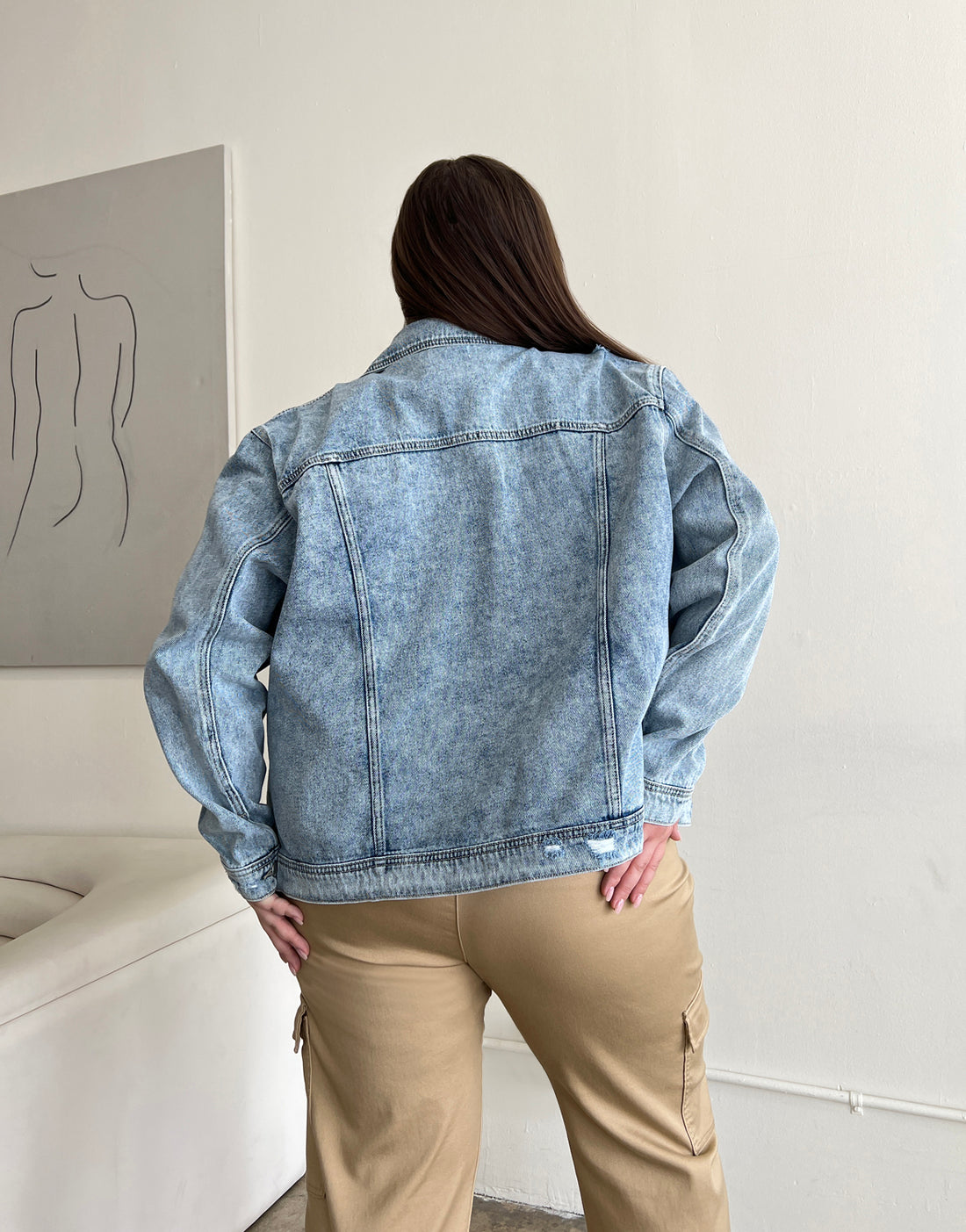 Plus Size Essential Denim Jacket Plus Size Outerwear -2020AVE
