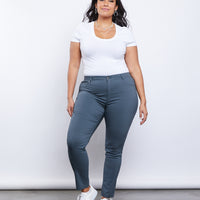 Curve Everyday Jeggings Plus Size Bottoms Charcoal 1XL -2020AVE
