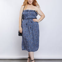 Curve Fiona Strapless Midi Dress Plus Size Dresses -2020AVE