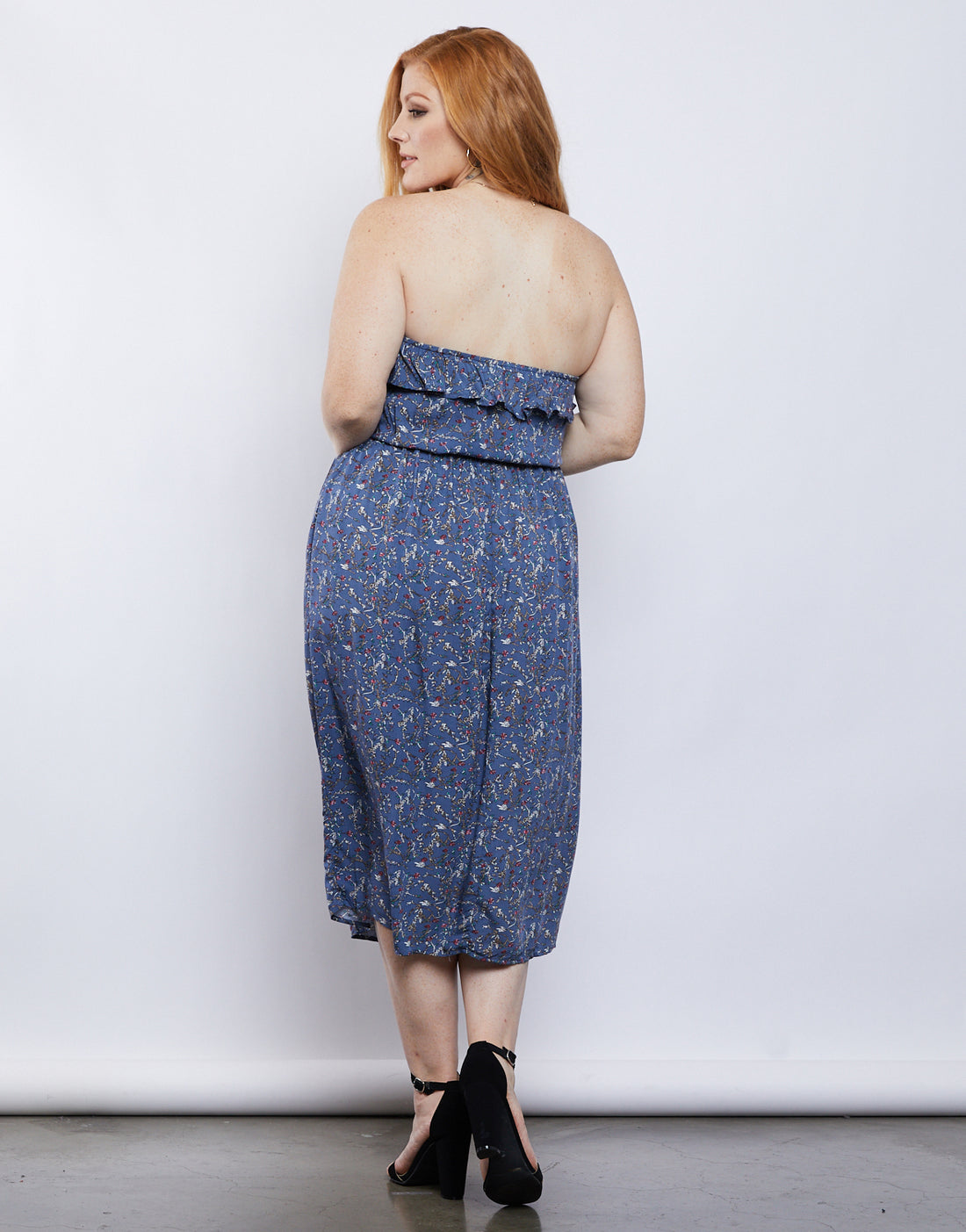 Curve Fiona Strapless Midi Dress Plus Size Dresses -2020AVE