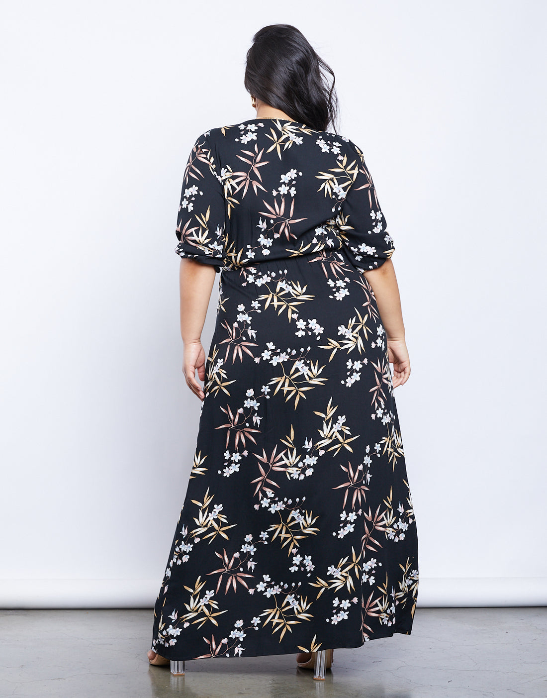 Curve Floral Dreams Wrap Dress Plus Size Dresses -2020AVE