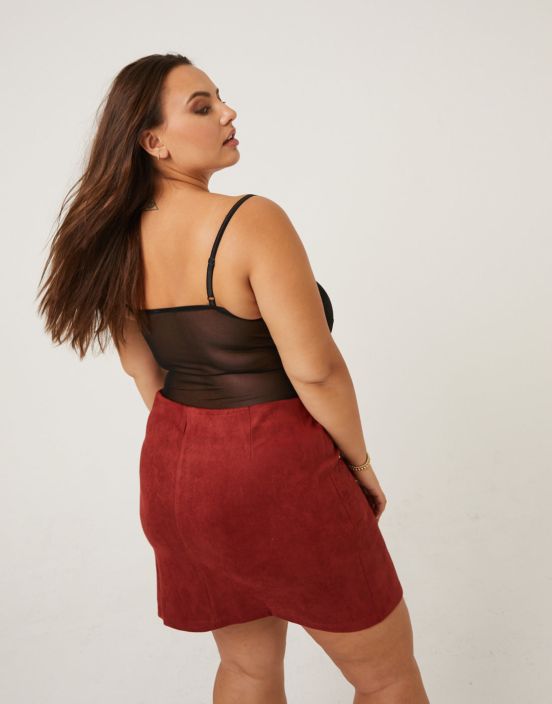 Curve Sheer Lace Bodysuit Plus Size Intimates -2020AVE