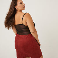 Curve Sheer Lace Bodysuit Plus Size Intimates -2020AVE