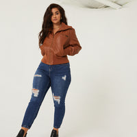 Curve Game Changer Distressed Jeans Plus Size Bottoms -2020AVE