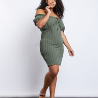 Curve Gia Bodycon Dress Plus Size Dresses Olive 1XL -2020AVE