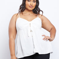 Curve Heart Of Gold Tank Plus Size Tops Off-White 1XL -2020AVE