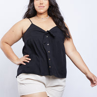 Curve Heart Of Gold Tank Plus Size Tops Black 1XL -2020AVE