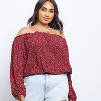 Curve Kendall Top Plus Size Tops Burgundy 1XL -2020AVE