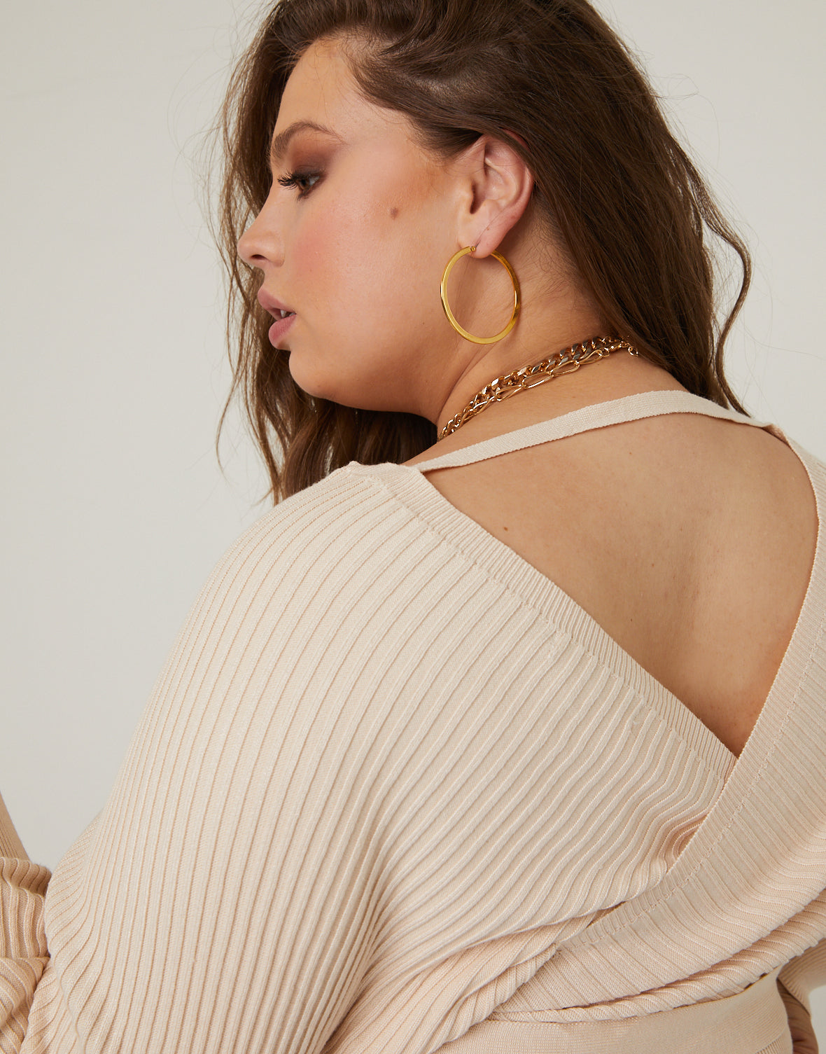 Plus Size MERRY Round Neck Long Sleeve Sweater