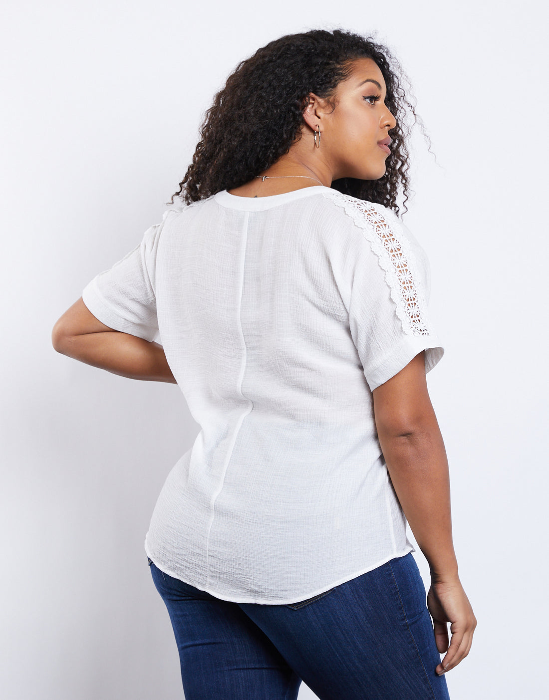 Curve Lightweight Woven Tee Plus Size Tops -2020AVE