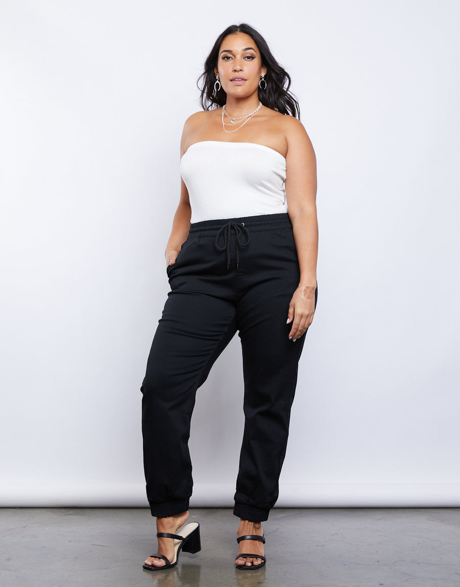 Curve Lounge Around Joggers Plus Size Bottoms -2020AVE