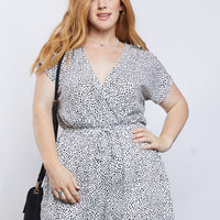 Curve Marina Dotted Romper Plus Size Rompers + Jumpsuits -2020AVE