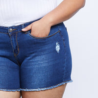 Curve Nikki Denim Shorts Plus Size Bottoms -2020AVE