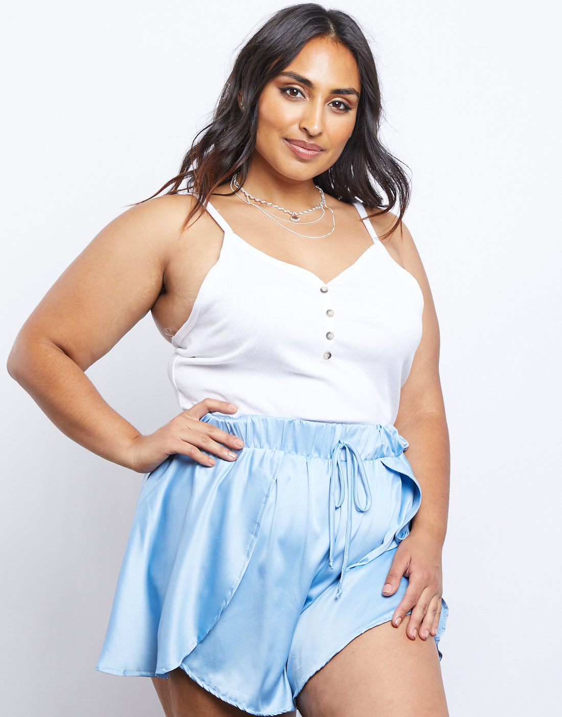 Curve On Average Tank Plus Size Tops Off White XL -2020AVE