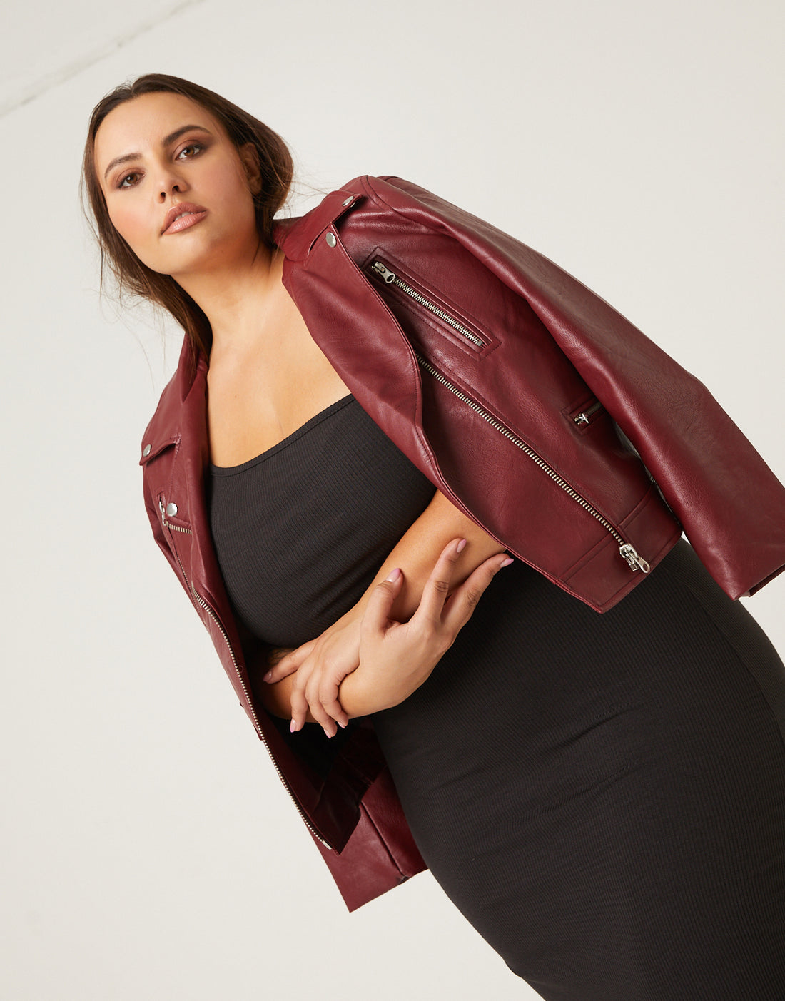 Womens Jacket Plus Size Burgundy Leather Jacket Plus Size Burgundy