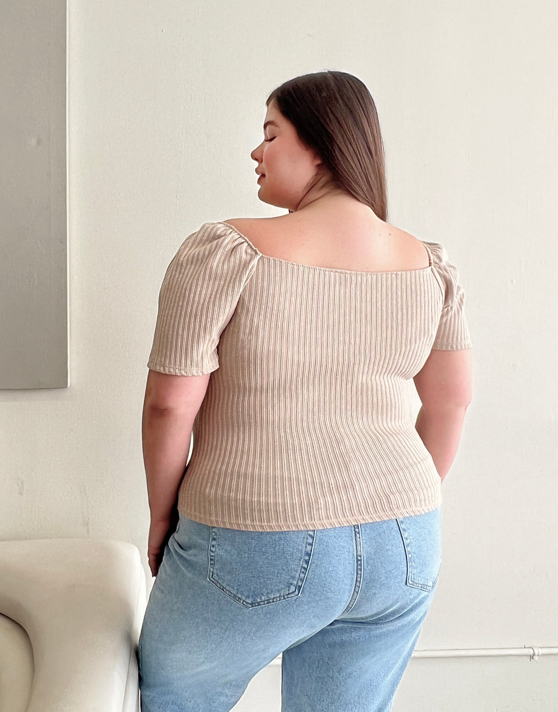 Plus Size Ruched Ribbed Tie Top – 2020AVE