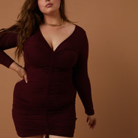 Curve Scrunch Front Dress Plus Size Dresses -2020AVE