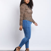 Curve Sheer Leopard Top Plus Size Tops -2020AVE