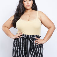 Curve Simple And Sweet Tank Plus Size Tops Yellow XL -2020AVE