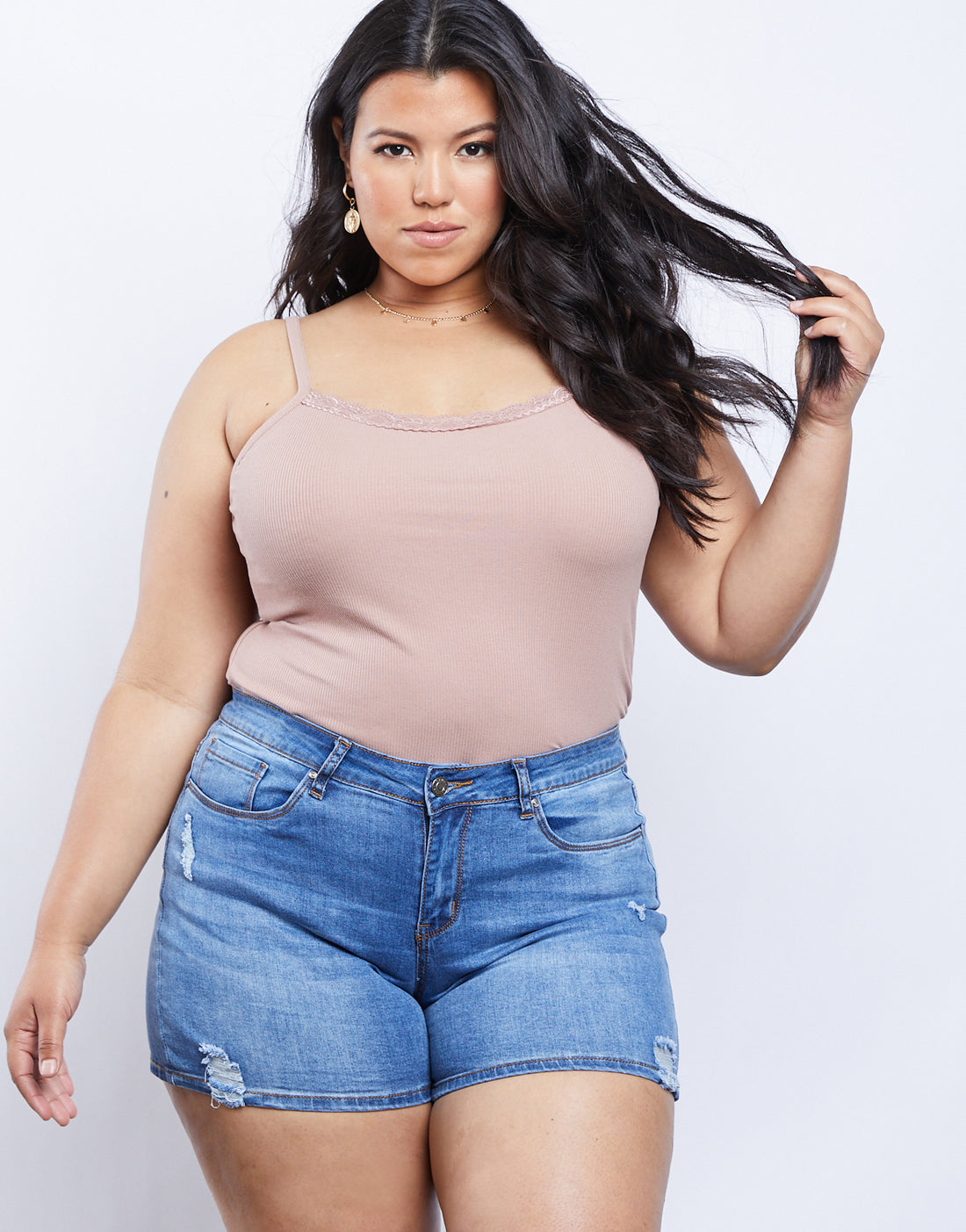 Curve Simple And Sweet Tank Plus Size Tops Blush XL -2020AVE