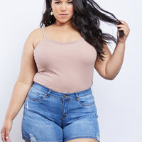 Curve Simple And Sweet Tank Plus Size Tops Blush XL -2020AVE