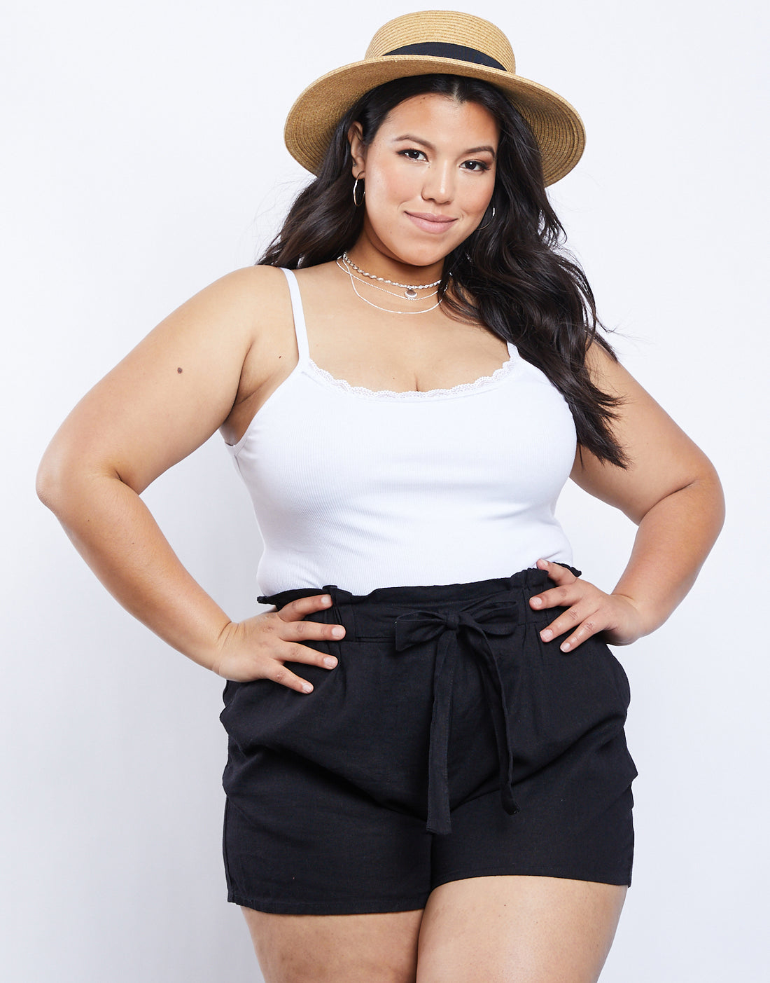 Curve Simple And Sweet Tank Plus Size Tops Off-White XL -2020AVE