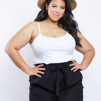 Curve Simple And Sweet Tank Plus Size Tops Off-White XL -2020AVE