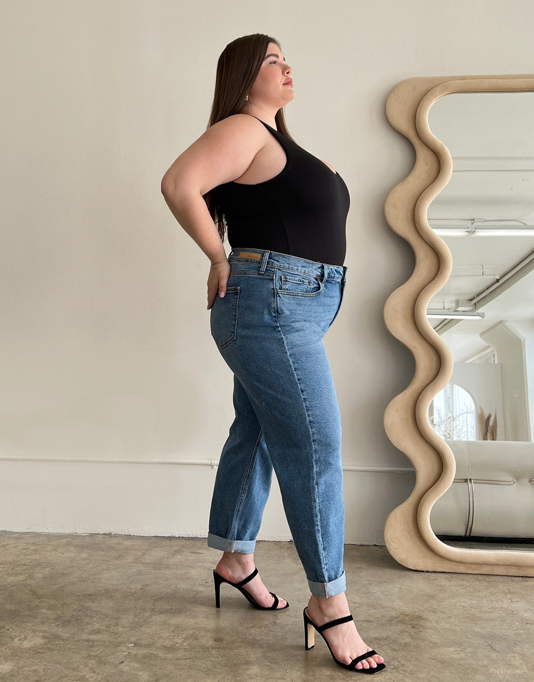 Plus Size Simple High Rise Mom Jeans Plus Size Bottoms -2020AVE