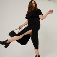 Curve Off-The-Shoulder Maxi Dress Plus Size Dresses -2020AVE