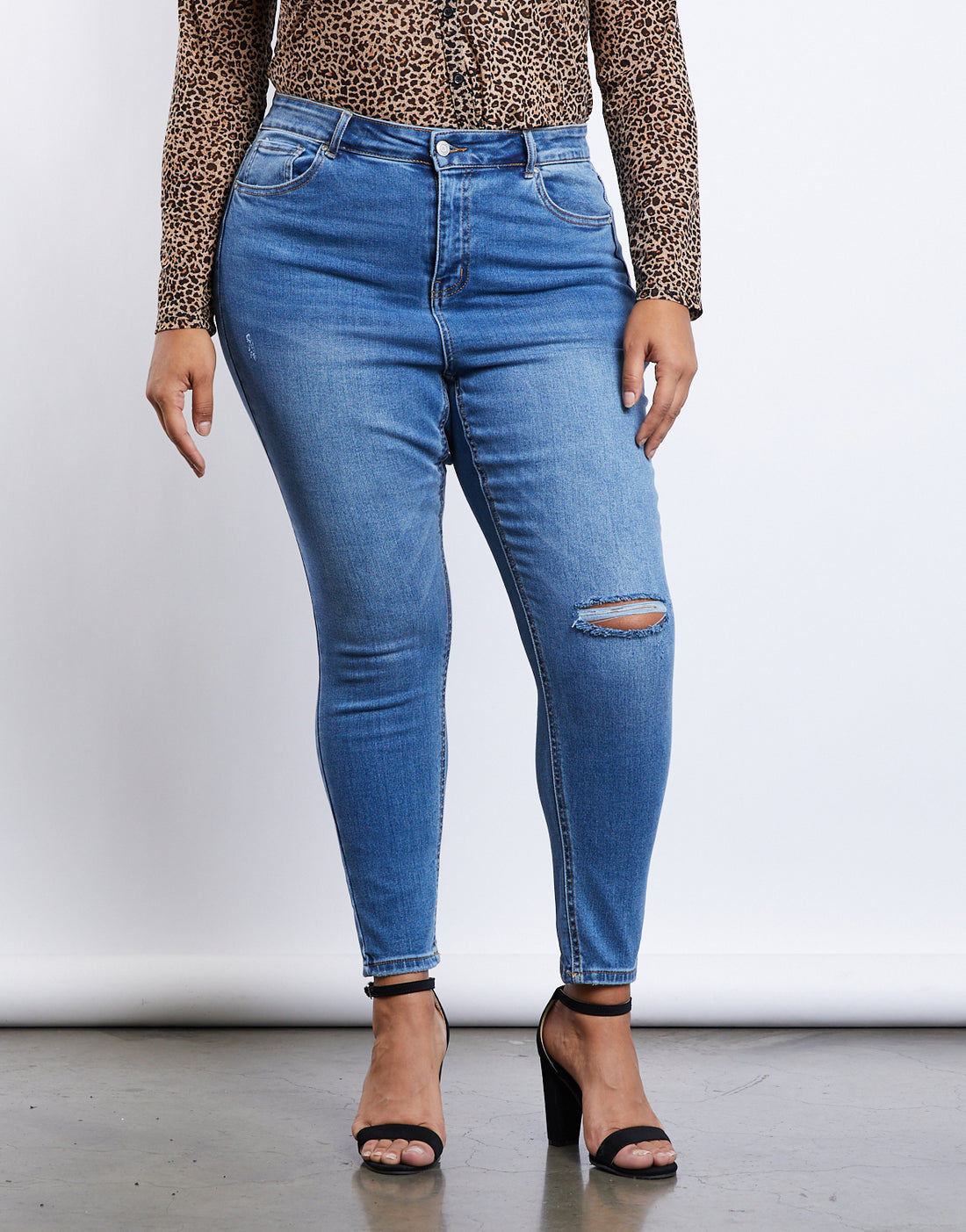 Curve Stella High Rise Skinny Jeans Plus Size Bottoms -2020AVE
