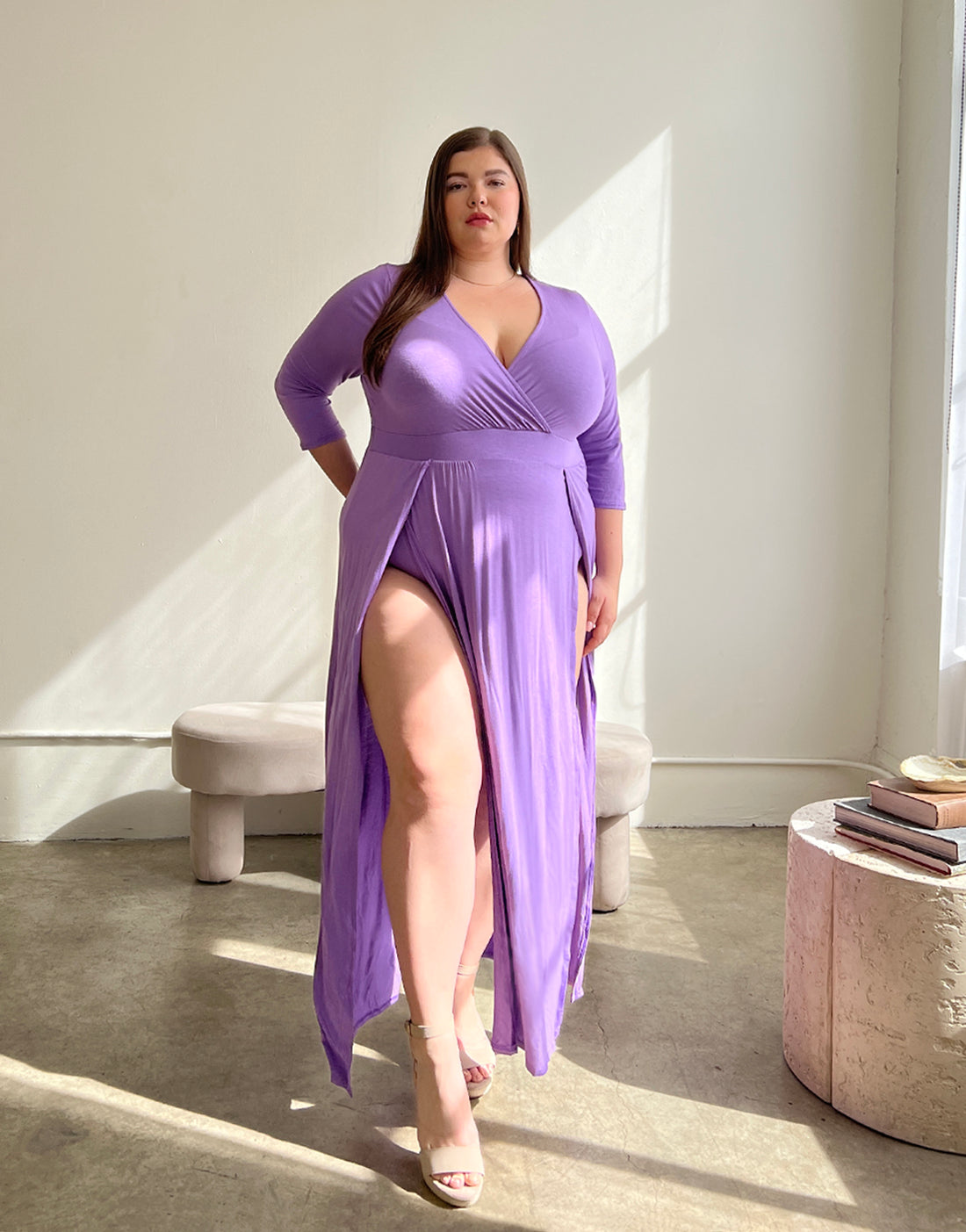 Plus Size Sultry Double Slit Dress Plus Size Dresses -2020AVE
