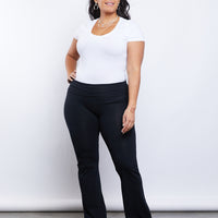 Curve Talia Yoga Pants Plus Size Bottoms Black 1XL -2020AVE