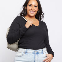 Curve Thermal Long Sleeve Top Plus Size Tops Black 1XL -2020AVE