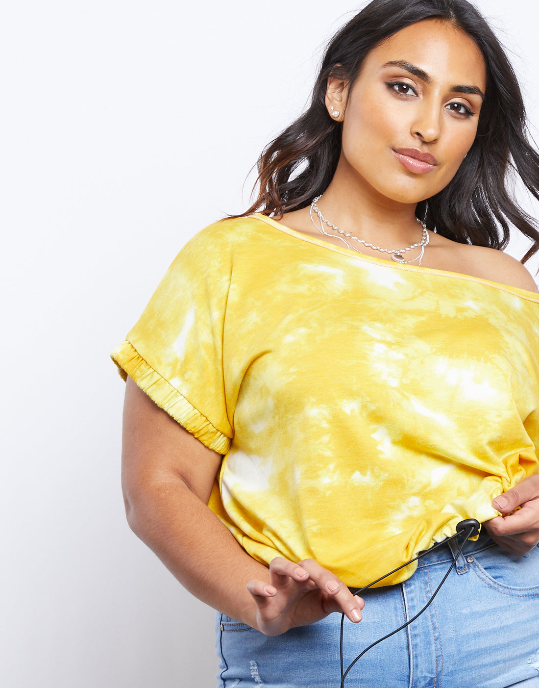 Curve Tie Dye Oversized Tee Plus Size Tops -2020AVE