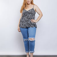 Curve Wildflower Meadows Tank Plus Size Tops -2020AVE