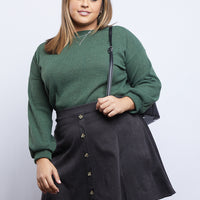 Curve A-Line Skirt Plus Size Bottoms Black 1XL -2020AVE
