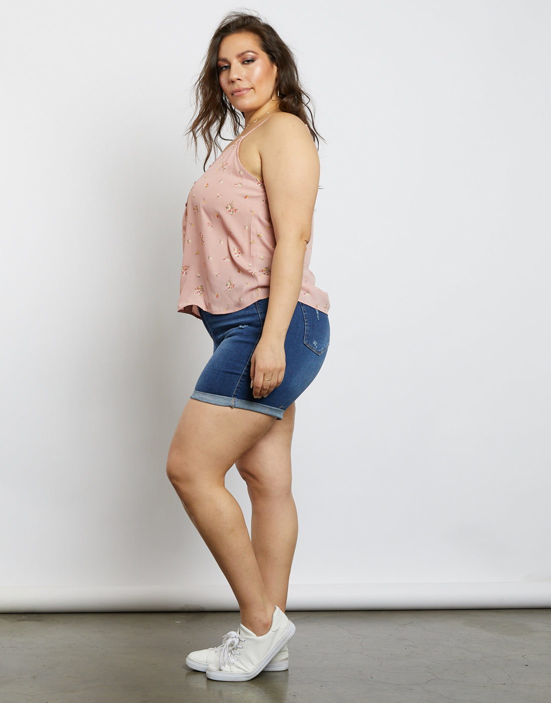 Curve All You Need Is Floral Tank Top Plus Size Tops -2020AVE