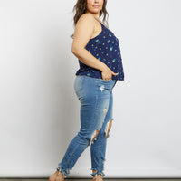 Curve All You Need Is Floral Tank Top Plus Size Tops -2020AVE