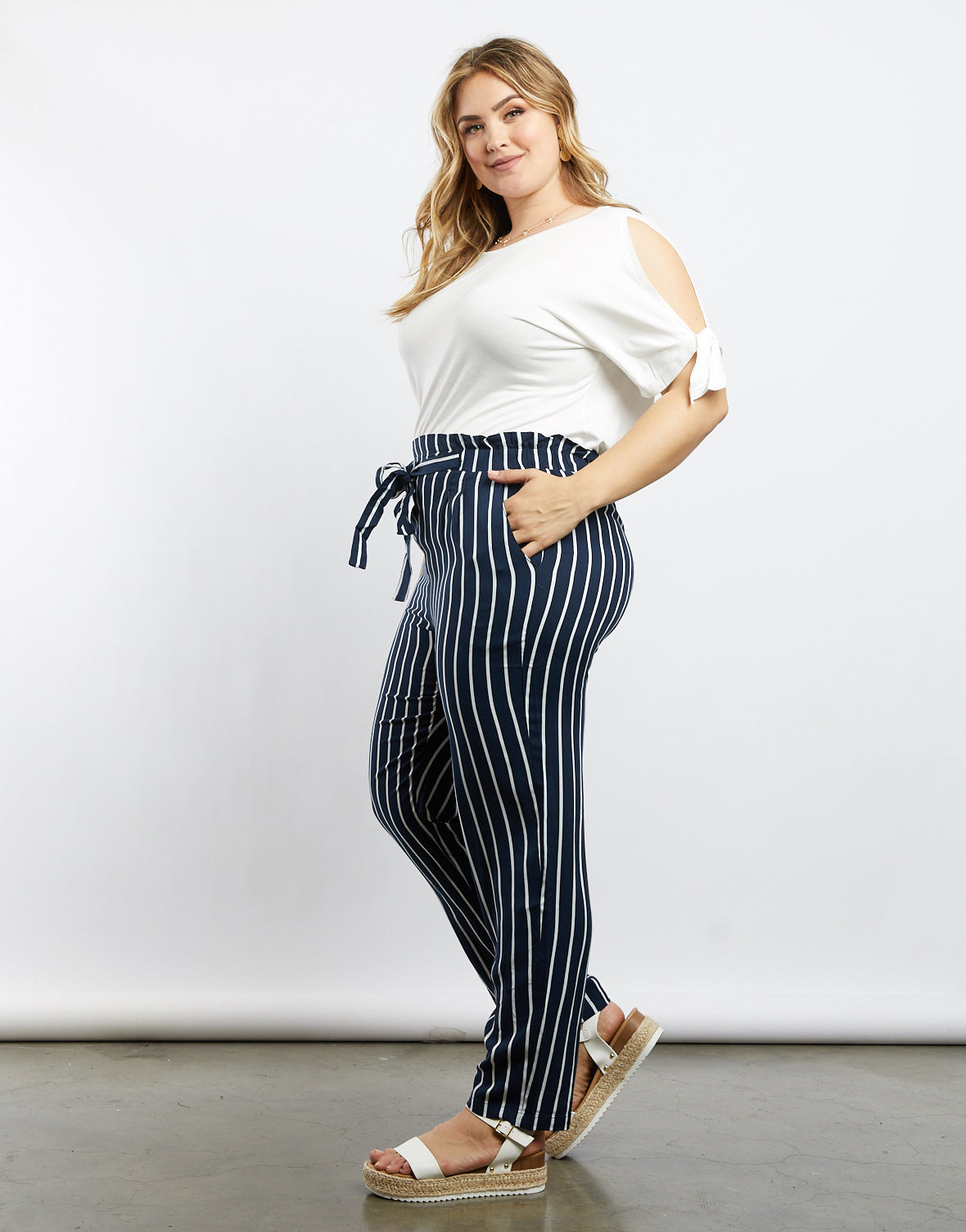 Finley (Plus Size) Overlap Accent Pants