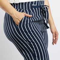 Curve Amelia Pinstriped Pants Plus Size Bottoms -2020AVE