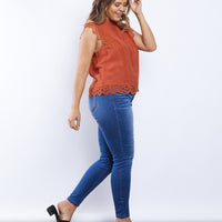 Curve Annabelle Lace Trim Top Plus Size Tops -2020AVE