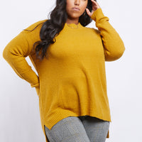 Curve Comfy Girl Sweater Plus Size Tops Mustard 1XL -2020AVE