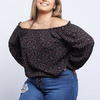 Curve Darling Dainty Floral Print Top Plus Size Tops -2020AVE
